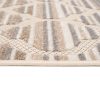 Teppich Outdoor Patio Creme Grau Gitter
