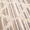 Teppich Outdoor Patio Creme Grau Gitter