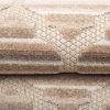 Teppich Outdoor Patio Creme Grau Gitter
