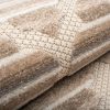 Teppich Outdoor Patio Creme Grau Gitter